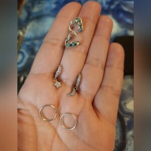 925 sterling silver 3 pairs of earrings